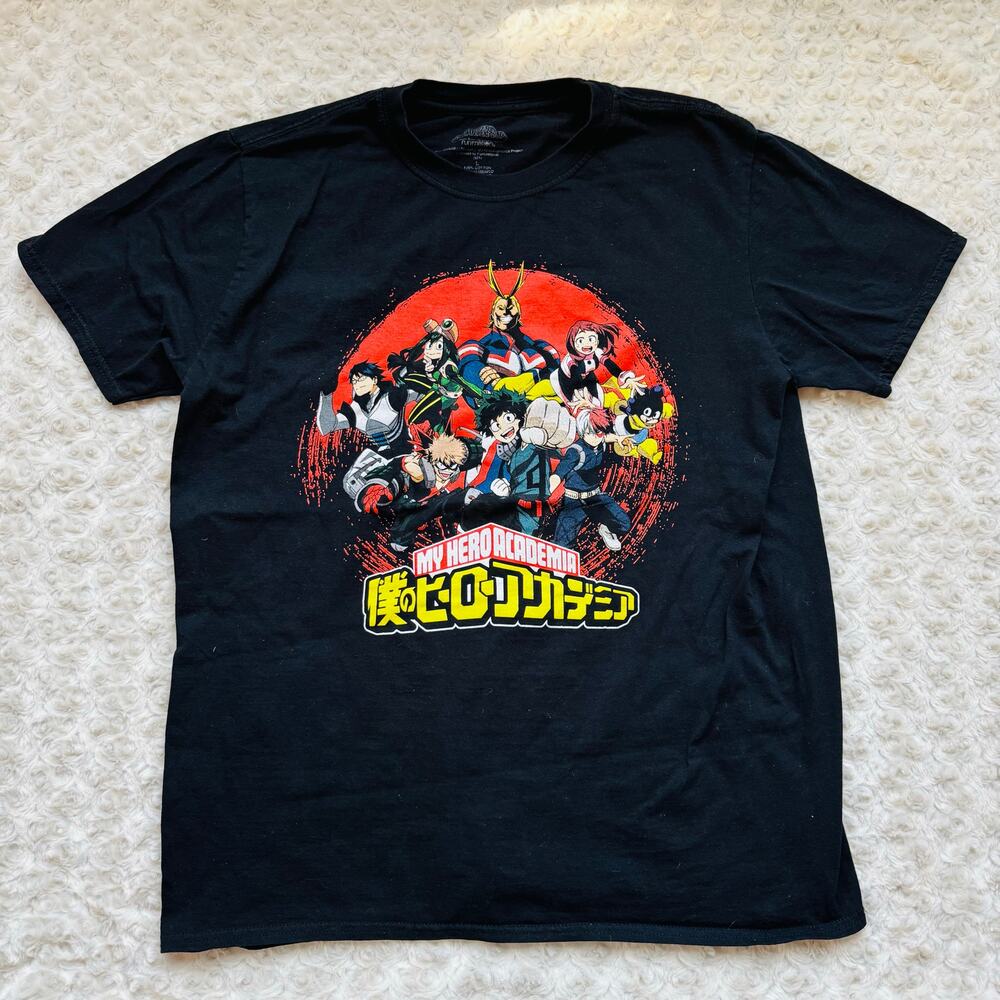 My Hero Academia Funimation Horikoshi Black Cotton Short Sleeve Tee Shirt Large